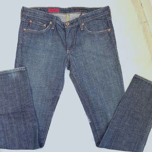 AG Adriano Goldschmied Jeans Stilt Slim Straight Cigarette Low Rise Boho Size 28